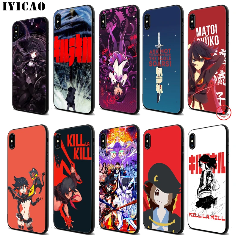 Силиконовый чехол IYICAO KILL la Anime мягкий черный для iPhone 11 Pro Xr Xs Max X или 10 8 7 6 6S Plus 5 5S |