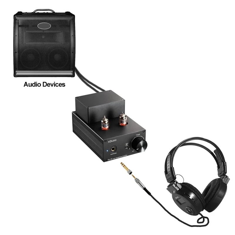 XDuoo TA 05 Hi Fi Vacuum Tube Headphone Amplifier High Quality Stereo Sound for Music Enthusiasts EU Plug