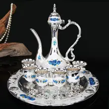 Модные 8 шт./компл. Золотой/Серебряный декоративный Винный Набор Графин для виски, произведенный на одной винокурне набор вина подарки на Рождество украшения JJ114