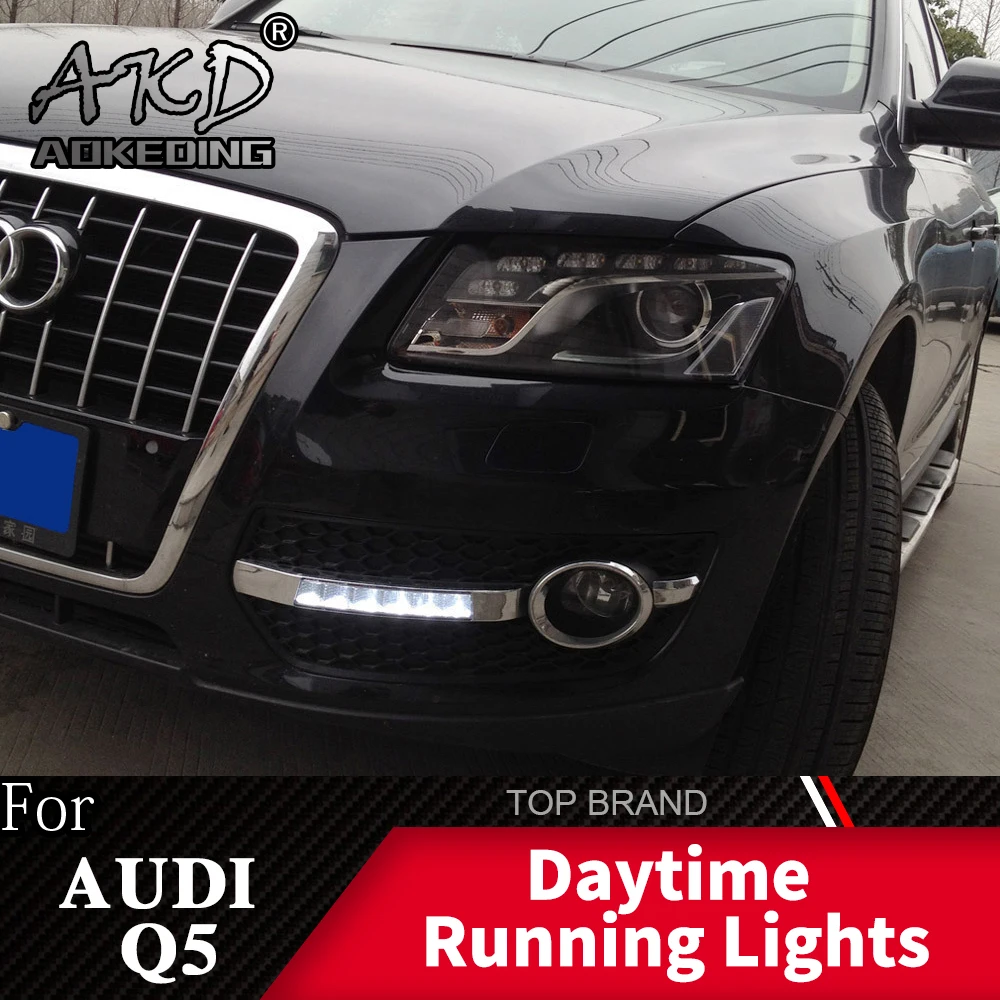 

AKD 2PCS LED Daytime Running Light For Audi Q5 2010 2012 2013 Auto Dimming Function 12V Car DRL Fog Lamp Decoration