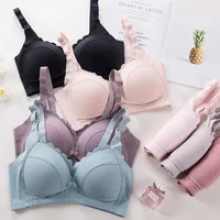 New Fashion Cotton Breastfeeding Bras Mothers Feeding Nursing Pregnancy Women Open Buckle Underwear Maternity Clothes 2