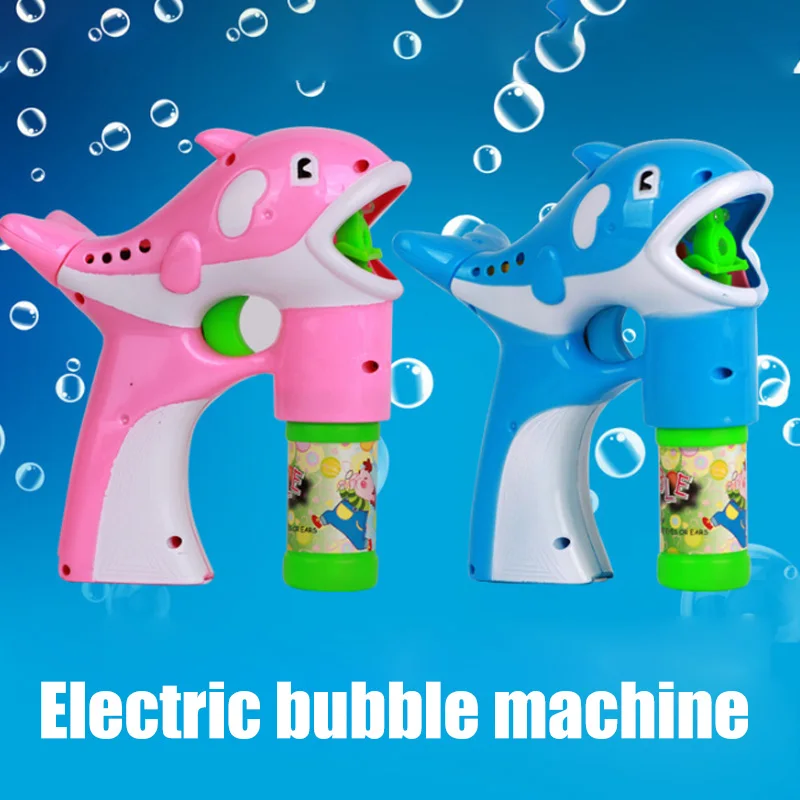 Упаковка из 2 Dolphin Bubble машина портативная Bubble Hurricane машина автоматическая Детская игрушка с светодиодный светильник музыка QP2