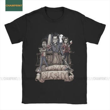 

Ashy Slashy Ash Vs The Evil Dead T Shirt Men Cotton T-Shirt Horror Movie Bruce Raimi Sam Necronomicon Terror Tees Short Sleeve