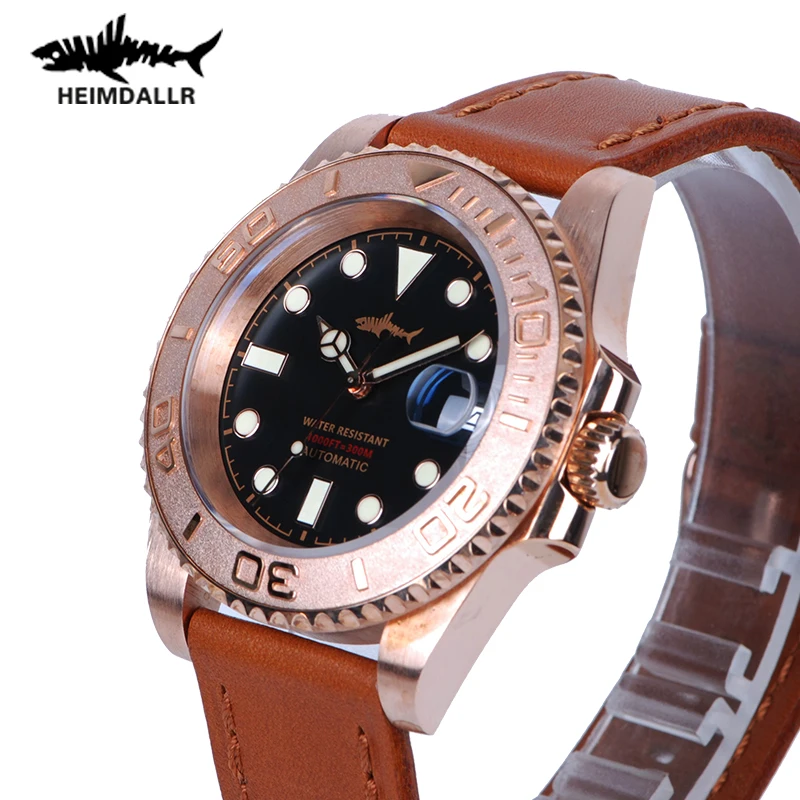 

Heimdallr Retro Men Diver Bronze Carved Watch Sapphire Crystal Dial 300M Automatic Movement NH35A Mechanical Diving Watches