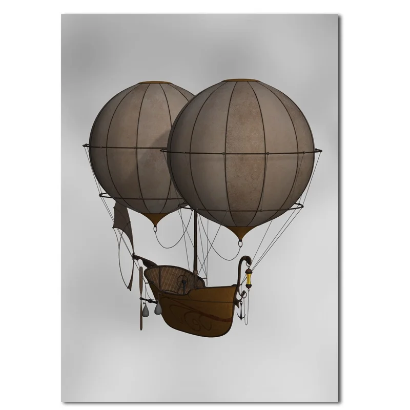 Vintage-Wall-Art-Hot-Air-Balloon-Retro-Steampunk-Airship-Canvas-Painitng-Picture-Poster-For-Morden-Living (5)