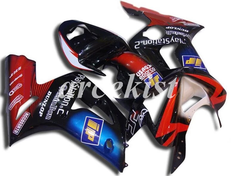 Blue red black OEM Качество Литья Под Давлением Мотоцикл ABS Обтекатели комплект подходит для kawasaki Ninja zxzx6r 636 2003 2004 на заказ холодный зеленый черный - Цвет: Blue red black