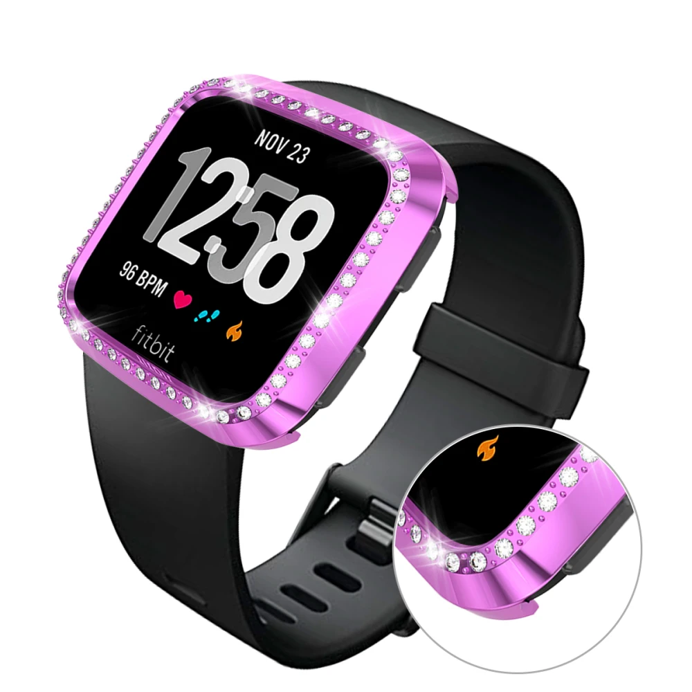 Бампер для Fitbit Versa/Versa Lite, чехол, Алмазный жесткий чехол для часов из поликарбоната, защитный чехол, рамка для часов, ремешок, аксессуары