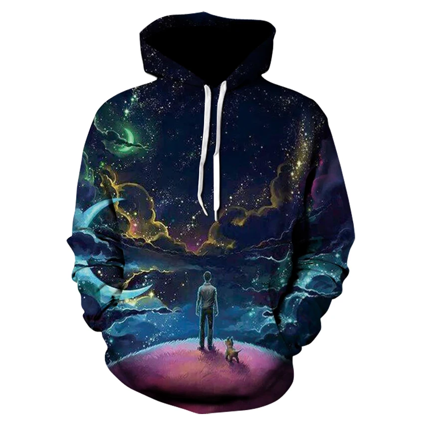 

Super Astronauts Hoodies Funny Animal Cartoon 3D Colorful Outfit Size Hoodie Pullovers Cool Tops Galaxy Unisex Hoodies