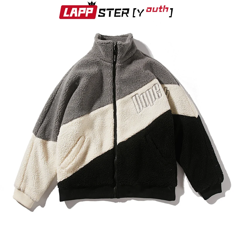 LAPPSTER-Youth Мужская шерстяная куртка зима 2020 Уличная одежда ветровка в стиле пэчворк