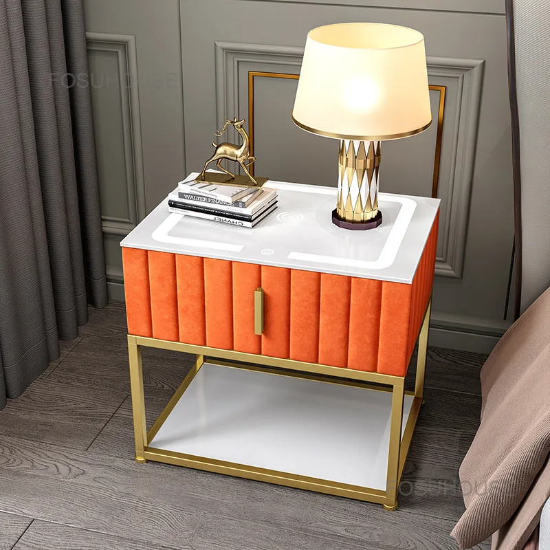 Intelligent Bedside Table Simple Modern Wireless Rechargeable Nightstands Bedroom Furniture Multi-functional Small Nightstand