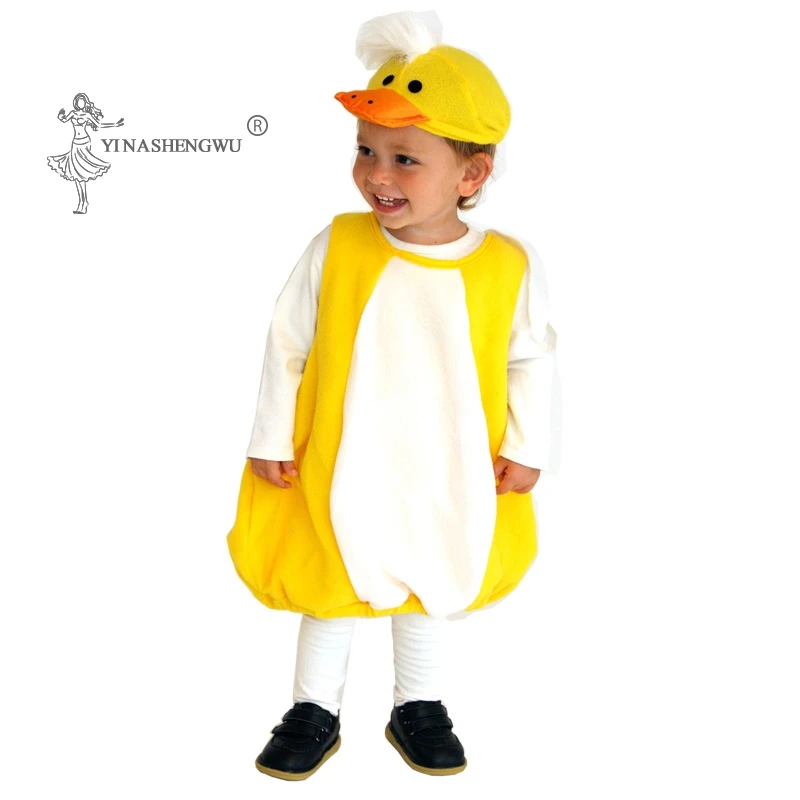 Animal Dress Up Little Duck Costume Baby Child Suits Cosplay Costume Children Kids Jumpsuits Sets Halloween Performance Clothes