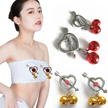 

fake piercing de abrazaderas de pezón ajustables de acero inoxidable fetiche Torture Play Clips de pecho nipple clamps metal