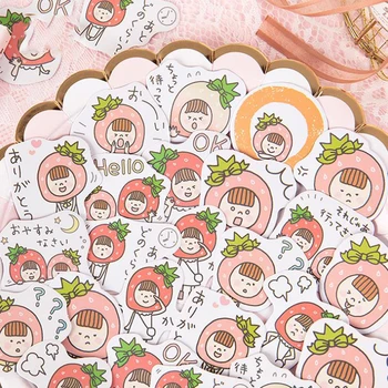 

45 Pcs/pack Kawaii Mini Strawberry Sister Series Decoration Stickers Custom Diary Stationery Scrapbook DIY Label Stickers