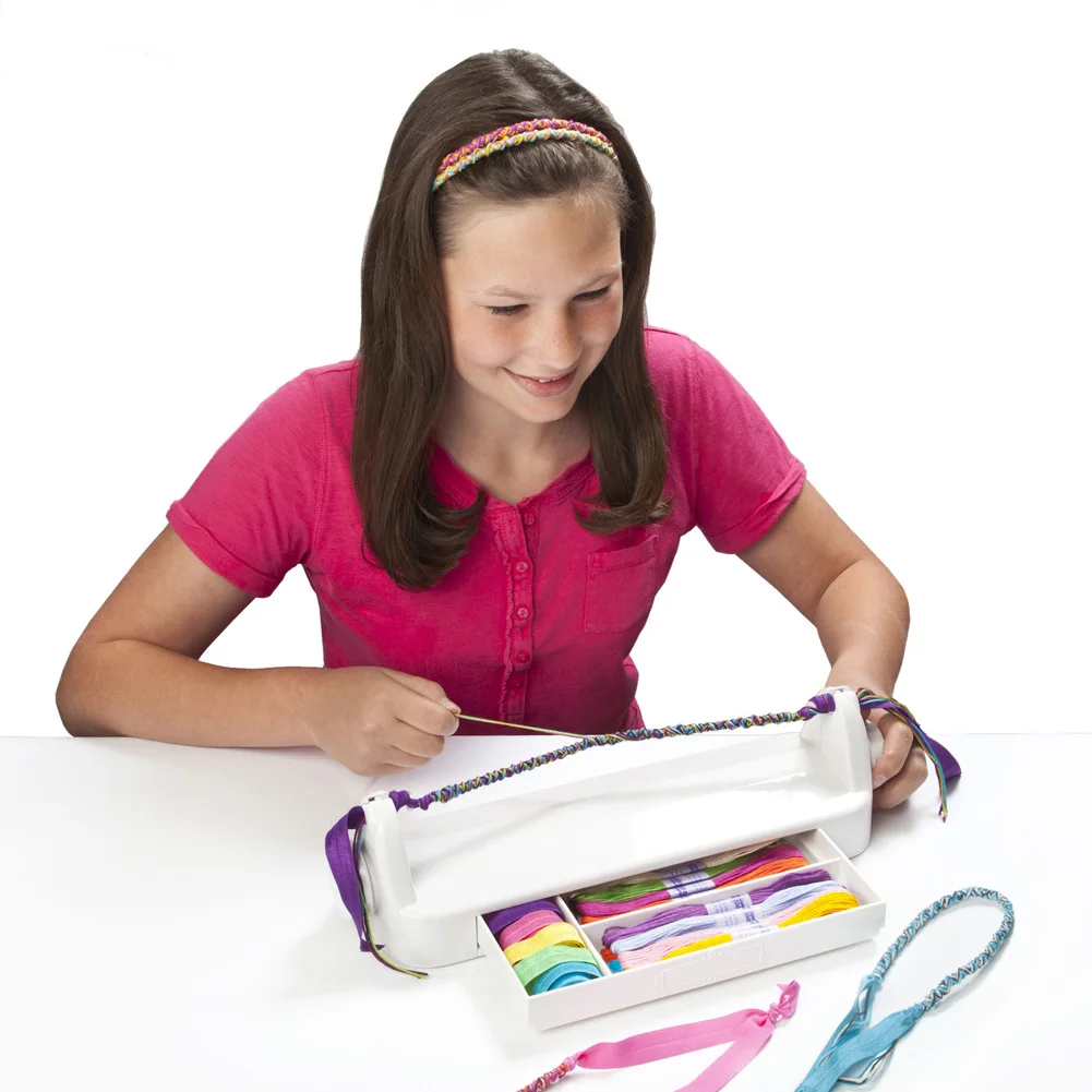Goede Draad Weven Kit Craft Spinning Loom ABS Kids Gift Vriendschap Kettingen Wit Armband Maker
