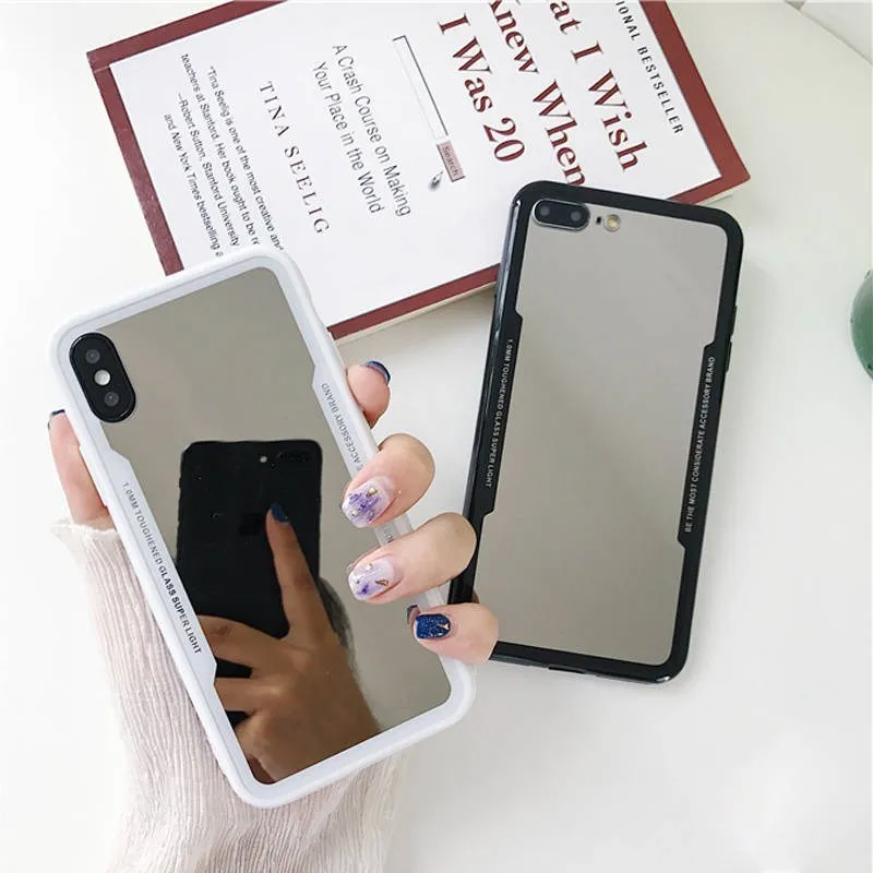 Силиконовый зеркальный чехол из ТПУ для iPhone 6 6s 7 5 8 Plus милый 12 11 pro X XS Max XR жесткий