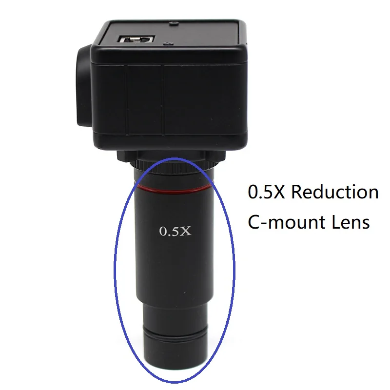 C-mount Adapter Lens C Mount Lens for USB Industrial Camera Digital Eyepiece Connected Microscope Reduction Relay Lens 0.3X 0.4X