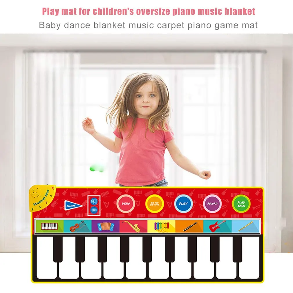 

148*60Cm Children'S Oversized Piano Music Blanket Baby Dance Blanket Music Carpet Piano Game Pad Professional Fashion