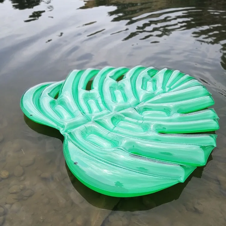 

Green Environmentally Friendly Adult for Kids Inflatable Leaf Floating Bed, Inflatable Leaf Loungers Floating Row Electricity Su