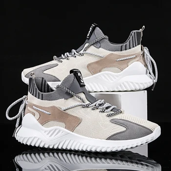 

Explosion style low-top fly-knit sneakers Korean men's casual shoes socks mouth men's sports running shoes men's sports shoes