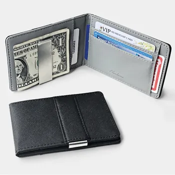 

Men Multi-Card Card Holder Wallet folding Fashion Short Style Frosted Fabric Card men's Money Bag Coin Pocket Thin Clip Wallet