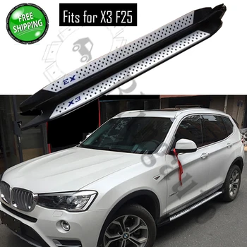 

Fits for B.MW X3 F25 2011-2017 2Pcs left right Aluminium running board side step nerf bar car pedal protect stairs
