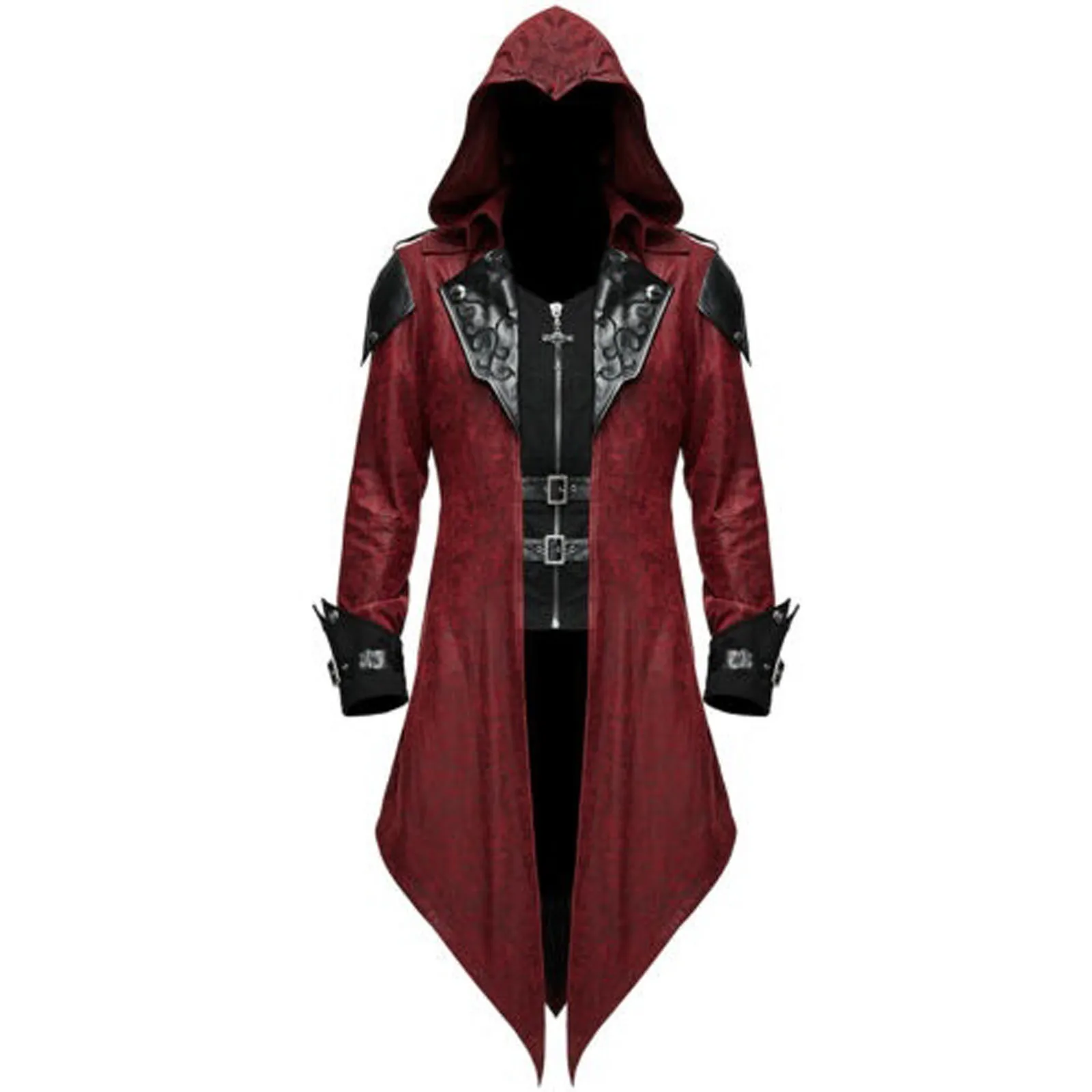 New 2021 Mens Tailcoat Jacket Goth Steampunk Uniform Hoodie Praty Outwear Coat Tuxedo Formal Costume New Mens Steampunk Coats 1
