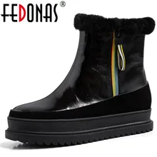 FEDONAS/Новинка; женские зимние ботинки на меху; зимние теплые шерстяные женские ботильоны; ботинки на плоской платформе; Повседневная офисная обувь для женщин; большие размеры