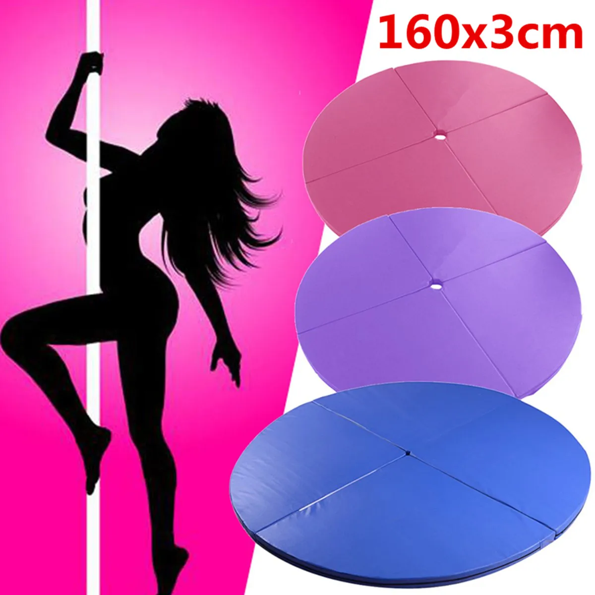 

Portable Folding Pole Dance Safety Yoga Mat Floor Home Gym Exercise Fitness Pad Round Dance Mats Training Body Building Exercise