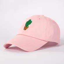 Хлопковая бейсбольная Кепка с вышивкой кактуса, однотонная Кепка для отдыха мужчин и женщин