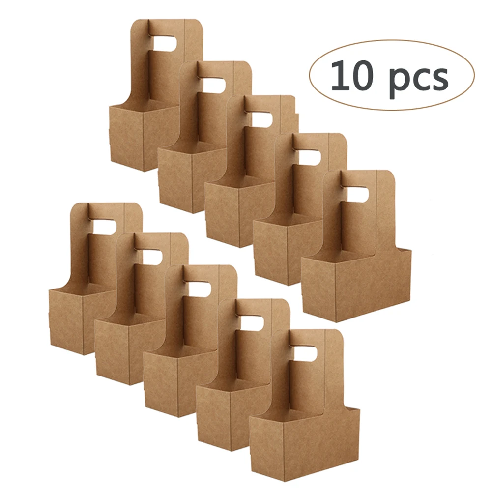 10pcs/set Take out Kraft Paper Cup Holder Clip Disposable Coffee Drink ...