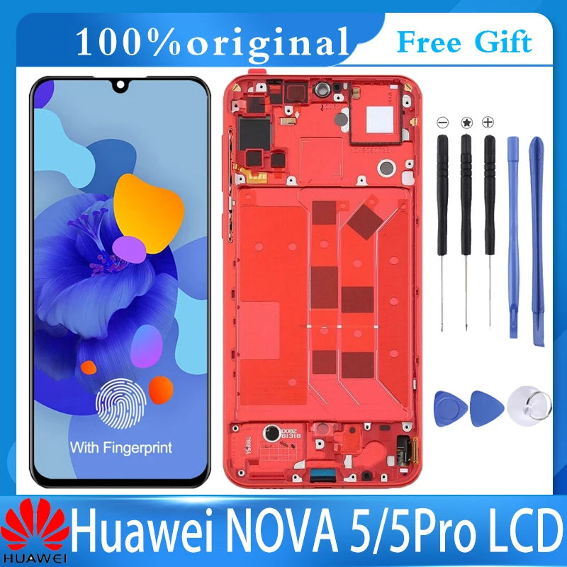

Оригинальный ЖК-дисплей 6,39 дюйма AMOLED для Huawei Nova 5, ЖК-дисплей с сенсорным экраном, дигитайзер в сборе для Nova 5 pro OLED, ЖК-дисплей