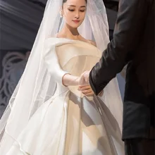 Настоящая фотография, белая/слоновая кость, двухслойная свадебная вуаль, 3,5 м, Мантилья, свадебная вуаль невесты, свадебные аксессуары, Veu De Noiva