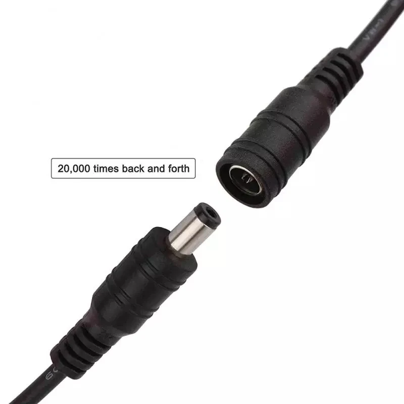 Câble d'extension de caméra de vidéosurveillance DC 12V, 3/5/10/15/20/30 mètres, 5.5mm x 2.1mm, extension d'alimentation, directions pour caméras de sécurité Wifi/AHD/IP