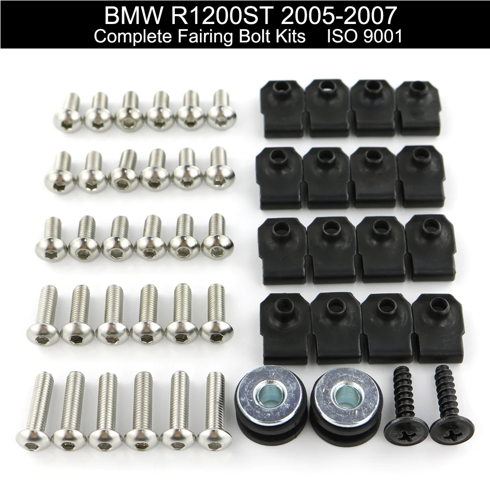 

For BMW R1200ST 2005 2006 2007 Complete Full Fairing Bolts Kit Clips Bodywork Covering Bolts Stainless Steel R1200ST 2005-2007