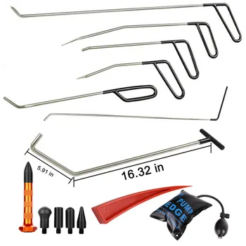 

PDR RODS KITS PAINTLESS DENT REPAIR PULLER PDR TOOLS PUSH RODS TAP DOWN & PUMP WEDGE HAND TOOLS SET