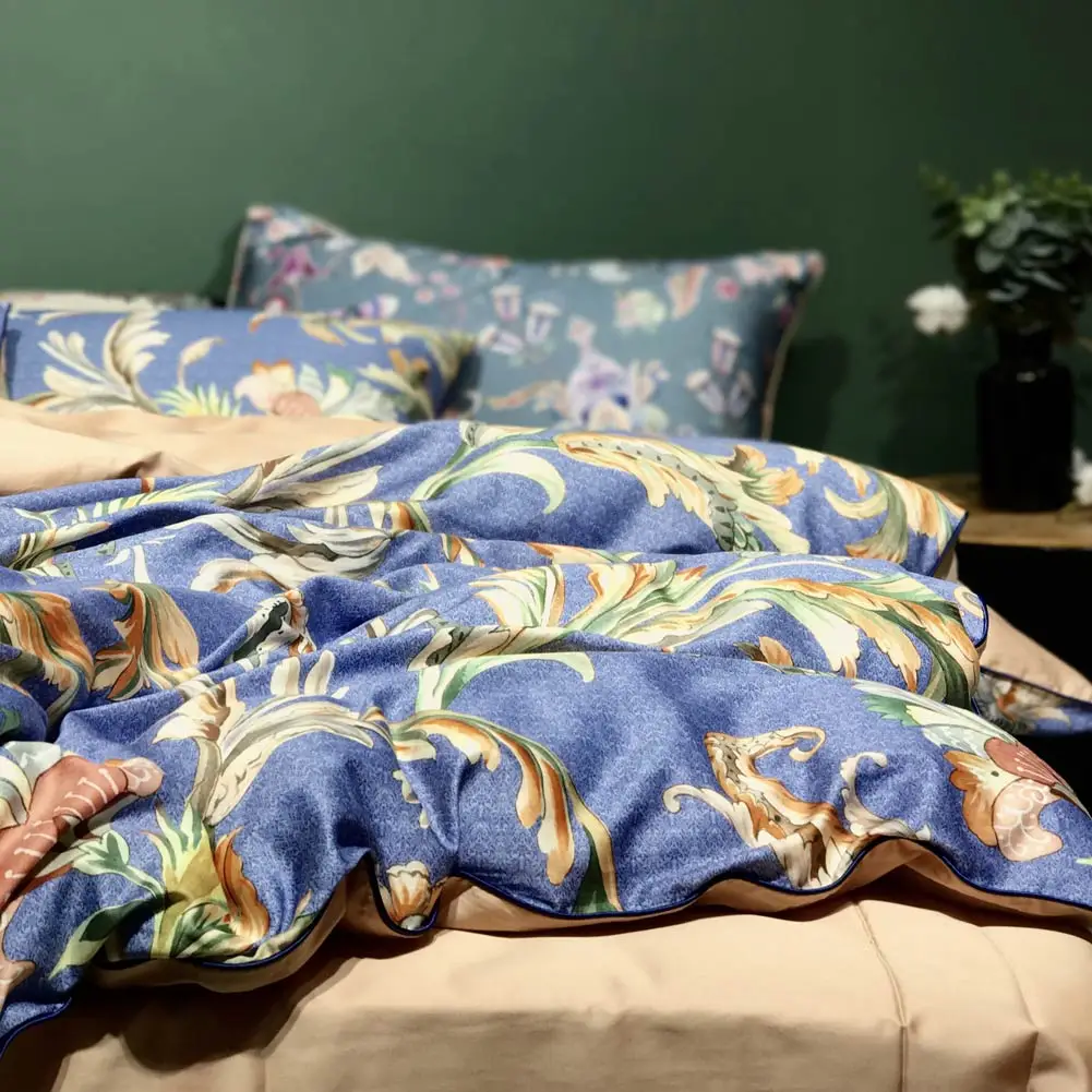 Комплекты постельного белья из египетского хлопка, постельное белье с цветочным рисунком(наволочки и одеяла), двойной размер