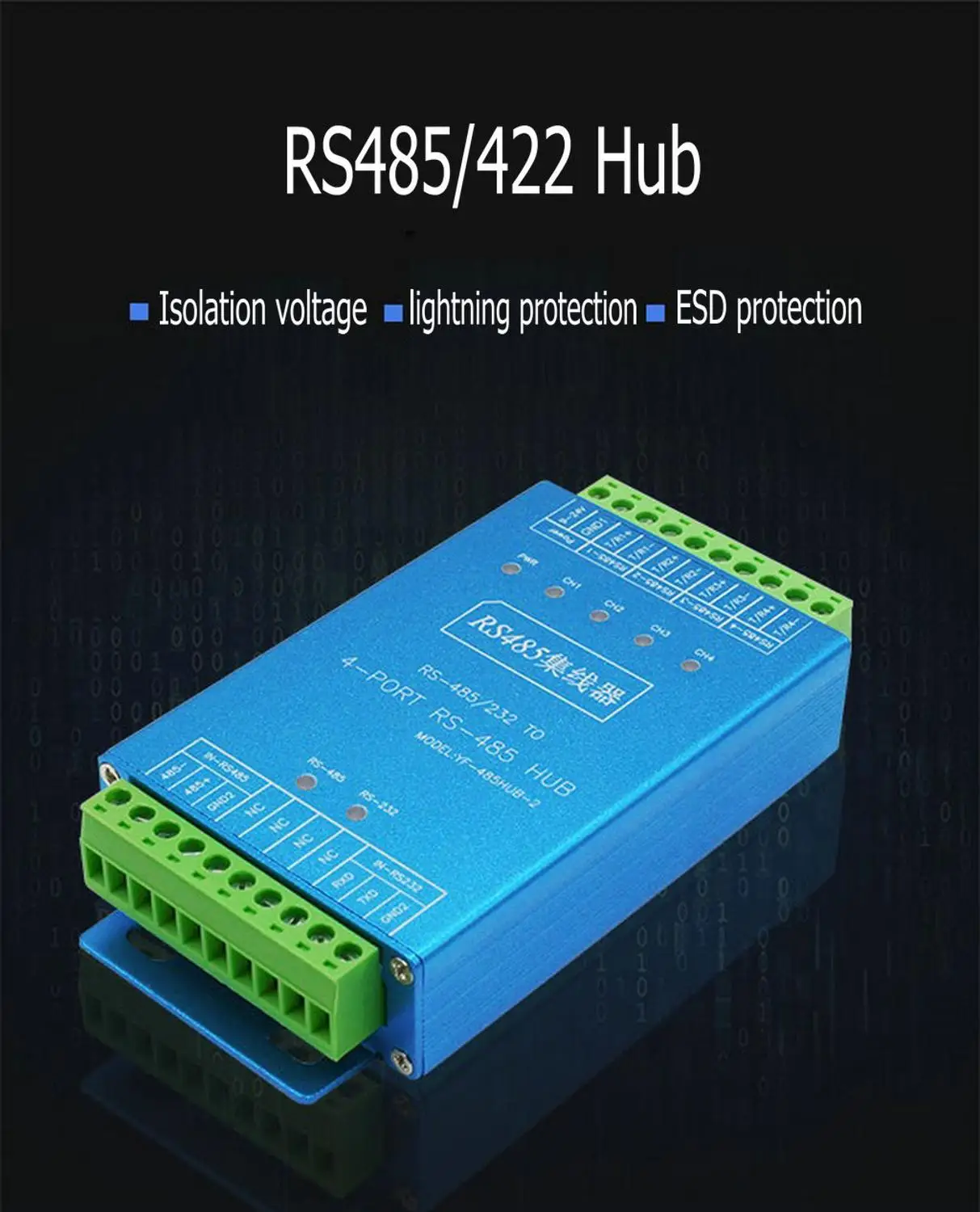RS-485/422 концентратор 4 порта Оптическая изоляция 1 способ RS-232 до 4 способ RS-485 промышленного класса концентратор шины Тип рельса модуль дистрибьютор