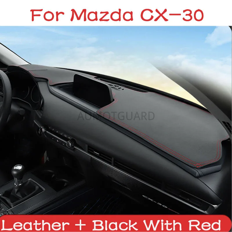 

Car Leather Dashboard Mat Cover Pad Anti-UV Sun Shade Instrument Panel Carpet Left Right Hand Drive For Mazda CX30 CX-30 2020