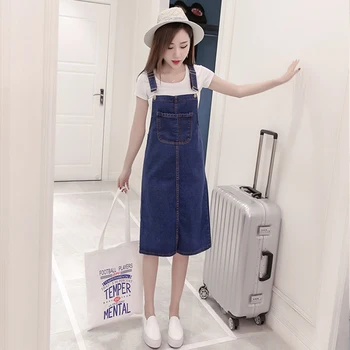 

Plus Size Suspender Long Pinafore Bib Overall Dresses for Women S M L XL 2XL 3XL 4XL 5XL