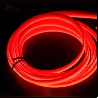 EURS 12 В 5 м освещение салона автомобиля DIY Авто Светодиодная лента EL гибкий неоновый светильник синий белый красный провод веревка USB атмосферная лампа 24 В - Испускаемый цвет: red