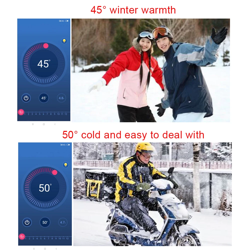 Модный умный USB нагревательный жилет приложение Bluetooth контроль температуры Электрический костюм