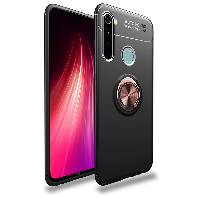 Чехол для Xiaomi Redmi Note 8 t с магнитным кольцом, мягкая Матовая силиконовая задняя крышка для Redmi Note 8 t, чехол