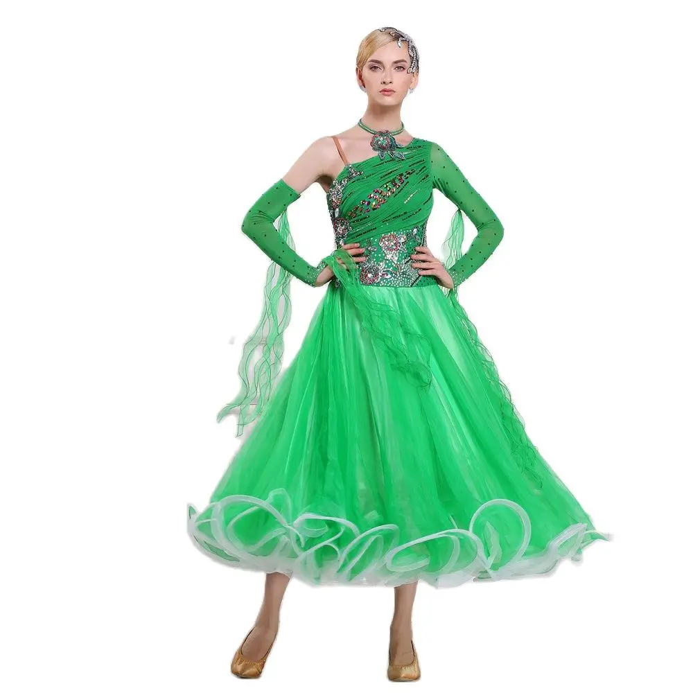 

B-16211 long ballroom dress standard ballroom dance competition dresses waltz dress women dance dresses tango dress for sale
