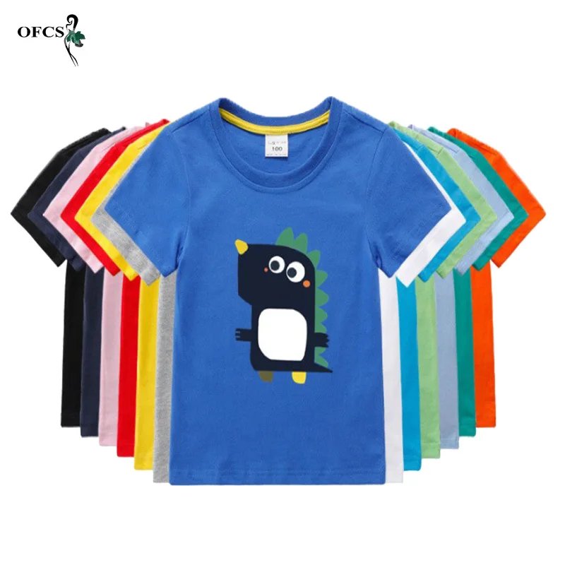 

Kids Cartoon T Shirt Baby Boys Girls Clothes Summer Children 100% Cotton Short Sleeves Cartoon Printing Fashion Thin Sweatshirts