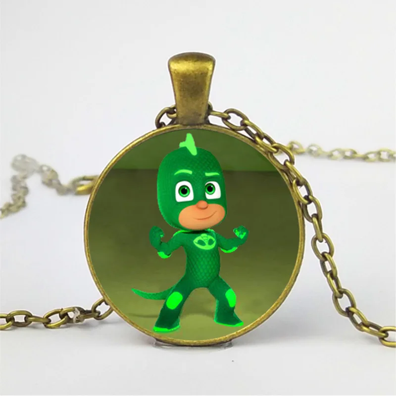PJ Masks Costume Necklace Anime Cartoon Accessories Pendant Catboy Owlette Gekko Toys Pj Mask Juguete Time Gem Sweater Chain S63