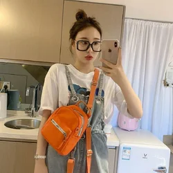 Canvas Mini Backpack For Girls Orange Blue Purple Cloth Purse Phone Bag Small Backpack For Women 2022 New