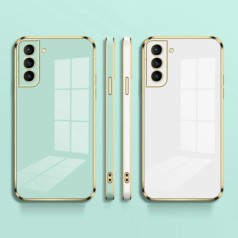 cute phone cases for samsung  Xi Mạ Gọng Vuông Ốp Lưng Điện Thoại Samsung S21 Cực S22 S21Plus S21 Ốp Lưng Galaxy S 21 S20 FE ốp Silicon Mềm Funda samsung flip phone cute