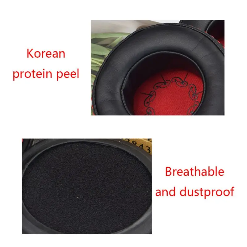 1Pair Replaced Leather Earpads Soft Ear Cushion Cover Protective Sleeve for PLantronics Rig 500 505 Headphone Headset