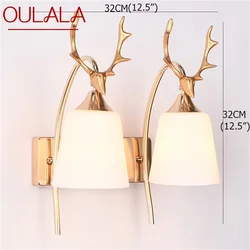 OULALA Lámparas de pared con forma de cabeza de ciervo, candelabros LED para interior, hogar y balcón, contemporáneo y creativo