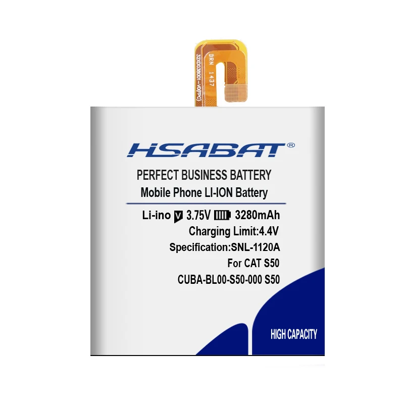 HSABAT CUBA-BL00-S50-000 аккумулятор 3280 мАч для аккумуляторов гусеницы CAT S50